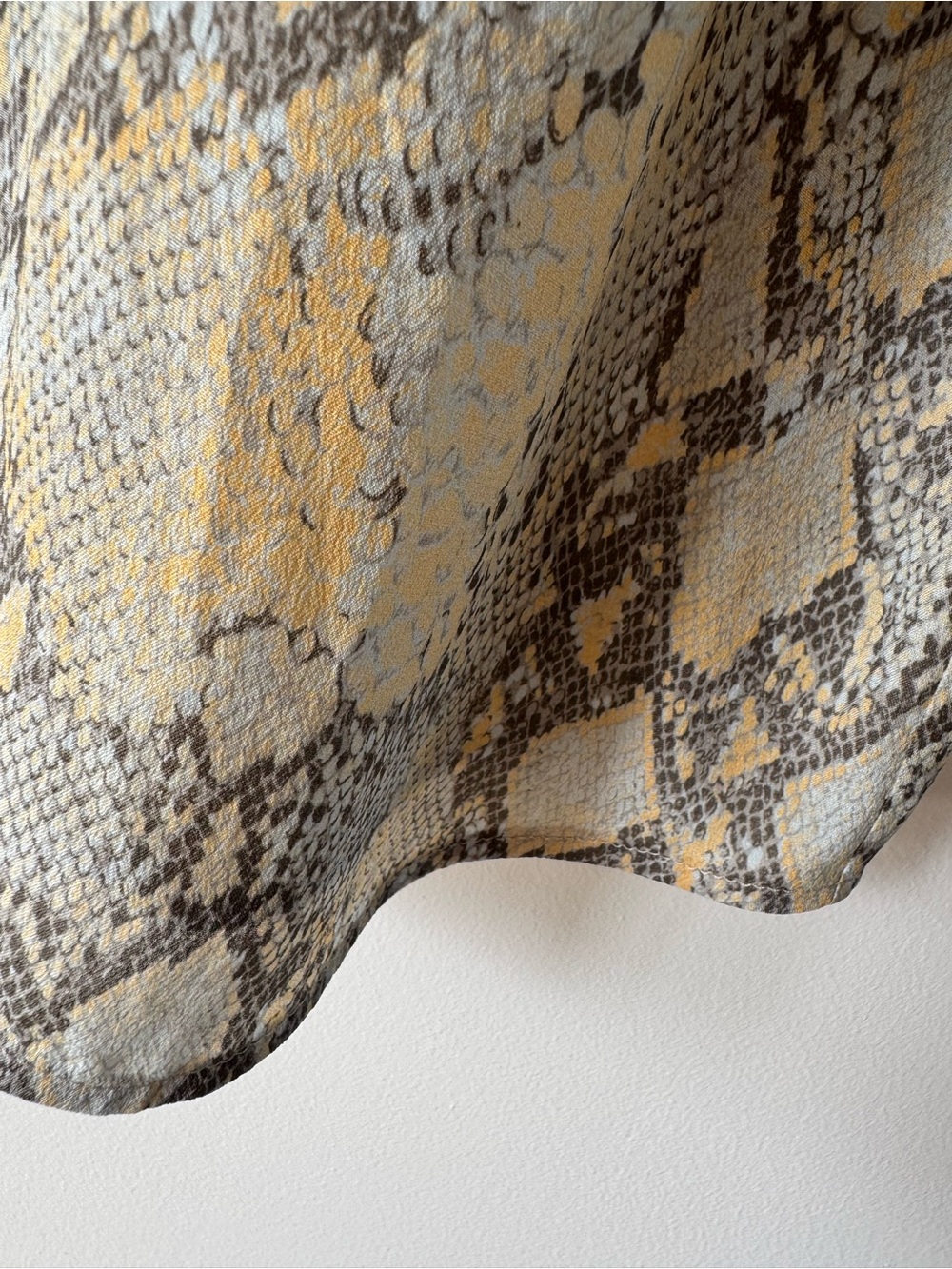 Lafayette 148 New York Snake-Print Button-Down Blouse in Yellow and Gray - Picture 14 of 16
